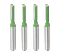 Aopin Router Bit 3/16" Cutting Dia 6mm Shank Dia Double Flute Straight Bit Carbide for Woodworking Milling Cutter Tool, Green, Silver, 4Pcs