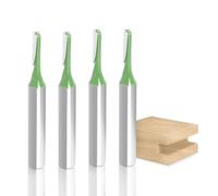 Aopin Router Bit 3mm Cutting Dia 6mm Shank Dia Single Flute Straight Bit Carbide for Woodworking Milling Cutter Tool, Green, Silver, 4Pcs