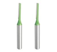 Aopin Router Bit 4mm Cutting Dia 6mm Shank Dia Single Flute Straight Bit Carbide for Woodworking Milling Cutter Tool, Green, Silver, 2Pcs