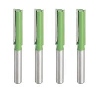 Aopin Router Bit 5/16" Cutting Dia 6mm Shank Dia Double Flute Straight Bit Carbide for Woodworking Milling Cutter Tool, Green, Silver, 4Pcs