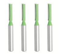 Aopin Router Bit 5mm Cutting Dia 6mm Shank Dia Double Flute Straight Bit Carbide for Woodworking Milling Cutter Tool, Green, Silver, 4Pcs