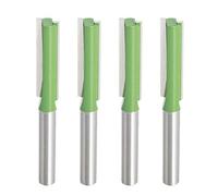 Aopin Router Bit 8mm Cutting Dia 6mm Shank Dia Double Flute Straight Bit Carbide for Woodworking Milling Cutter Tool, Green, Silver, 4Pcs