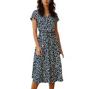 Aopir Ladies Dresses Size 14 Women's Polka Dot Midi Dress Short Sleeve V Neck Button Down Casual Summer Dress with Waist Belt XS