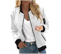 Aopir The Jacket Women's Lightweight Bomber Jacket Long Sleeve Zip Up Flight Jacket Casual Stand Collar Windbreaker Coat with Arm Pocket