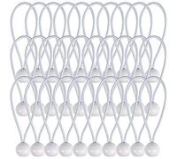 AOPRIE 30 Pack Bungee Balls 6inch White Ball Bungee Heavy Duty 6inch Tarp Bungee Cords HeavyWeight Trap Weather Resistant Tie Down Strap 4mm Thickness for Camping, Tents, Cargo, Holding Wire and Hoses