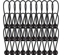 AOPRIE 30 Pcs Bungee Balls 6Inch Black Ball Bungees Heavy Duty Heavyweight 6 inch Tarp Bungee Cords, Weather Resistant Tie Down Strap 4mm Thickness - for Camping, Tents, Cargo, Holding Wire and Hoses