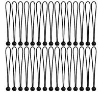 AOPRIE 30 Pcs Bungee Cords with Balls 11 inch Black Ball Bungees Heavy Duty Tarp Bungee Cords Trap Weather Resistant Tie Down Strap for Camping, Tents, Cargo, Holding Wire and Hoses