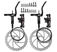 AOPUTTRIVER Hydraulic Disc Brakes Set 2 Pistons, MTB Front Rear Line Pulling Brake Caliper, 160 mm Rotor Bicycle Hydraulic Brakes Set for Mountain Bike E-Bike Road Bike Riding