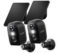 AOQEE Security Camera Outdoor Wireless - Solar CCTV Camera Systems, Y8-2P | Battery Operated, Color Night Vision, PIR Human Detection, TF Card Storage, IP65 Waterproof, Real-time Alert, 2.4GHz WiFi