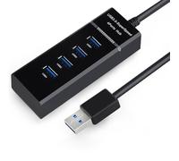 AoQhir USB Hub 4 Port USB 3.0 and USB 2.0 Splitter 5Gbps High Speed Data Hub for Laptop PC Computer Support Simultaneous Use Plug and Play (0.3m / 11.81 in, Black)