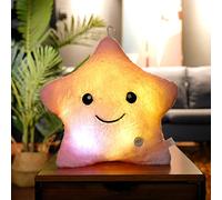 AOQILN Creative Twinkle Star Plush Toy Light Up Night LED Plush Star Pillows Toys Room Decor Gifts for Kids/Girls/Couples 40 * 35cm Pink