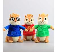 AOQILN Cute Red Chipmunk Alvin Plush Toys Kawaii Chipmunks Alvin Simon Theodore Pillow Stuffed Animals Doll for Kids Gift 20cm 3 Pcs