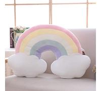 AOQILN Kawaii Cloud Star Moon Rainbow Plush Pillow Toy Soft Round Shape Stuffed Cushion Home Decor For Girls/Couples Gift 53 * 40cm Cloud Pink