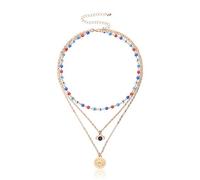 AOQING Multiple layers of the devil's eye pendant necklace, specially designed for the pursuit of fashion exaggerated trend of women, Metal, alloy