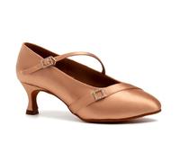 AOQUNFS Women's Latin Dance Shoes Satin Standard Salsa Tango Bachata Ballroom Dancing Shoes,WP1009-Beige-2.5inch, UK 6.5 (WX-138)
