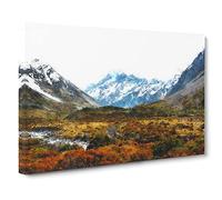 Aoraki Mount Crook New Zealand Canvas Print | Gallery Wrapped 30mm Frame Wall Art | 30x20 inches | Ready to Hang | Abstract Picture | Living Room Bedroom Lounge Office