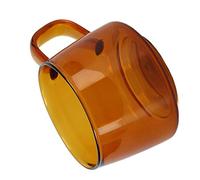 Aoresac 250ml High Borosilicate Glass Coffee Cup with Handle, Transparent Tea Water Milk Mug for Daily Use, Hand Crafted and Easy to (Amber)