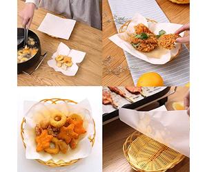 Aoresac 50PCS Oil Absorbent Paper Fat Absorbers Sheets with Strong Oil Absorption Ability for Fried Food, Keep Away from Fat and Eat Foods, Suitable for Fried Chicken, French Fries, and (As Shown)