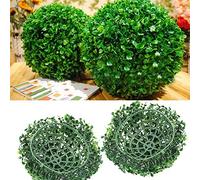 Aoresac Advanced Plastic Artificial Topiary Ball, 1 Pcs, 10cm, 15cm, 20cm, 25cm, 30cm, 40cm, Two Halves for Home Outdoor Wedding Party Decoration Plants Grass Ball with Green Plastic (4)