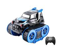 Aoresac Amphibious 4WD Stunt Car for Kids, All Terrain Dual Side Driving Remote Control Vehicle for Boys Girls, 2.4 GHz RC Car Toy (Blue)