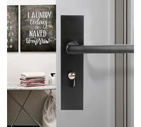 Aoresac Anti-wear Zinc Alloy Door Handle Set, Copper Lock Cylinder, Mute Effect, Elegant Appearance, 185 X 128 X 45mm, Black, Left and Right Adjustable, Suitable Living Room, Bedroom,