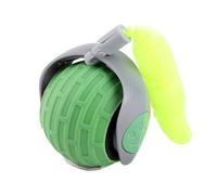 Aoresac Automatic Rolling Ball for Cats With Multiple Motion States, Smart Obstacle Avoidance, Plush Tail, DC5V1A, 3.7V150mAh Indoor Outdoor Fun (Green)