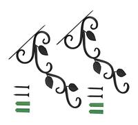 Aoresac European Style WallMounted Iron Hanger Hook, Flower Pot Bracket for Garden Decoration, Ornament with Mounting Accessories, Strong Bearing Capacity (Black)