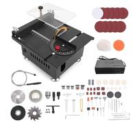 Aoresac Mini Table Saw Electric Woodworking Cutter Multi-Functional Desktop Angle Adjustment Liftable Cutting Depth for DIY & Craft Wood Plastic Acrylic (UK Plug)