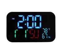 Aoresac Multifunctional WiFi Temperature Humidity Clock for Home Office, App Controlled LED Desk Clock for Remote Monitoring (#2)