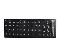 Aoresac Spanish Keyboard Sticker Keyboard Key Sticker Keycap Label Black Background with PVC Material for 10in to 17in Laptop
