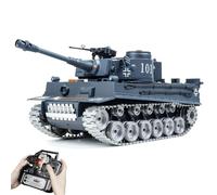 AoreSpty 1:18 Scale Tiger Tank RC Model | 2.4G Remote Control BB Gun with Metal Tracks | 45° Climbing, 360° Rotation, Realistic Recoil | Ready-to-Run for Ages 8+