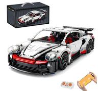 AoreSpty 1226pcs Remote Control Car Model Kit, Build Your Own Toy Cars with Building Bricks, 1:14 Scale Gloss White Supercar, App Remote Control, Programmable LED Lights