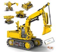 AoreSpty 555-Piece Building Blocks for Kids, 5-in-1 Construction Toys with Motorized Robot, Excavator & More, STEM Toys for Boys Ages 8-14, Remote & Bluetooth Control, Durable ABS