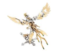 AoreSpty Mechanical Bird Model Kit, 358 Pieces, Hand-Driven Wings | Turn the crank to move the curved linkage; layered feathers, an ornamental tail and elevated stand shape the display.