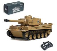 AoreSpty Remote Control Tiger Tank, 1:22 Scale WWII Army Toy for Boys with Infrared Battle & Water Bullet Firing, 2.4GHz RC Model with Realistic Sounds, Lights and Smoke