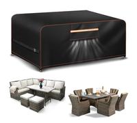 Aoretic Outdoor Garden Furniture Covers Waterproof Rectangular with Air Vent Garden Table Cover Waterproof for Patio Bistro Set Rattan Sofa Chairs Outside Seating 125x63x72CM 420D Oxford Fabric