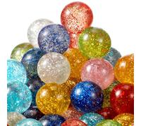 Aoriher 100 Pcs Glitter Bouncy Balls Bulk 27mm Colorful Bounce Balls 1 Inch Small Rubber Party Bag Fillers Pocket Mini Toys for Girls Boys Birthday Gifts School Prizes Christmas Party Favors