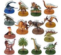 Aoriher 14 Pcs Dinosaur Honeycomb Centerpieces Dinosaur Birthday Party Decorations Dino Volcano Theme Party Table Toppers Jurassic Themed Party Supplies for Kids Girls Boys Baby Shower Party Decor