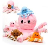 Aoriher 5 Pcs Stuffed Octopus Toys Set 24 Inch Large Mommy Octopus Stuffed Animal with 4 Plush Babies in Belly for Birthday Under the Sea Ocean Christmas Party Gift