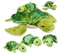 Aoriher 5 Pieces Plush Turtle Set Stuffed Turtle 12 Inch Stuffed Sea Turtle Mom with 4 Little Turtles Soft Plush Stuffed Animal Toys Tortoise Hugging for Birthday Easter, Christmas(Cute Style)