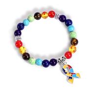Aoriher Autism Awareness Autism Bracelet Colorful Bracelet with Autism Caring Children's Love Ribbon Pendant Cross Bracelet Women Autism Gifts for Autistic Support Teacher Girl Mom Aunt Grandma Gift