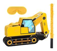 Aoriher Construction Dump Truck Piñata with Blindfold and Bat Construction Party Supplies Tractor Excavator Piñata for Kids Truck Birthday Decor(Excavator)