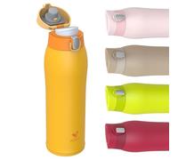 AORIN 18/8 Stainless Steel Water Bottle with 2 Lids, 750ml, Vacuum Insulated Metal Bottle, Leakproof Drinks Bottle, BPA Free, Hot & Cold Compatible, Portable Flask for Gym, Sport, Daily