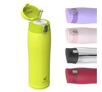 AORIN Stainless Steel Water Bottle, 500ml Insulated Water Bottles with Straw Flip Lid, Double Walled Metal Bottle Keep Drinks Hot & Cold, Leakproof, BPA-Free Flask for Travel, Sport, Gym