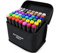 Aoriyar 48 Colours Double Tip Marker Set - Permanent Graphic Markers for Drawing, Coloring, Sketching and Painting - Alcohol Based Art Markers for Artists, Adults, Children and Manga Artists