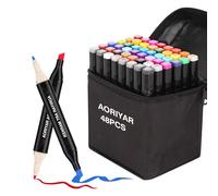 Aoriyar 48 Colours Double Tip Marker Set - Permanent Graphic Markers for Drawing, Coloring, Sketching and Painting - Alcohol Based Art Markers for Artists, Adults, Children and Manga Artists