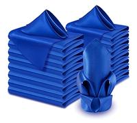 Aormenzy 60 Pack Royal Blue Satin Napkins 17 x 17 Silky Napkins, Party Cloth Napkins Square Satin Napkins, Dining Table Napkins Soft Cloth Napkins for Wedding, Banquet, Party Decoration