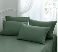 Aormenzy Microfiber Pillow Cases - King Size Set of 4-1800 Thread Count Ultra Soft Green Pillowcases - Wrinkle Resistant Pillow Covers with Envelope Closure - 20" x 40"