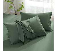 Aormenzy Microfiber Pillow Cases - Queen Size Set of 2-1800 Thread Count Ultra Soft Green Pillowcases - Wrinkle Resistant Pillow Covers with Envelope Closure - 20" x 30"