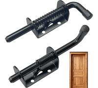 Aormuie 2 PCS 5 Inch Heavy Duty Spring Bolt Latches Black Gate Latch, Loaded Door Latch, Heavy Duty Spring Latch Pin for Yard Gate Shed Door Tailgate Trailer Garage with Screws